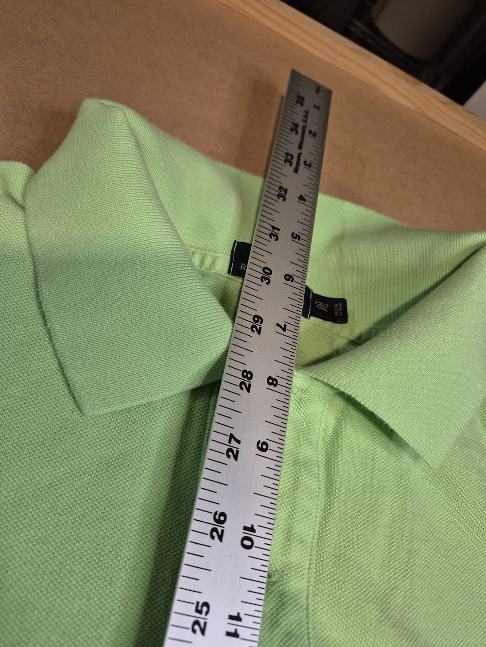 Ralph Lauren Polo Shirt in Lime Green with Purple Pony 4364/7 - Picture 2 of 6